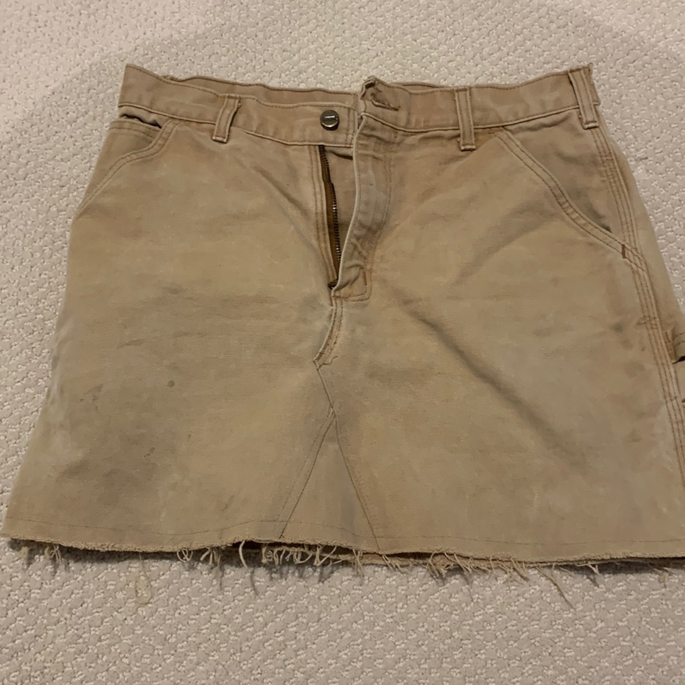 Carhartt camel denim mini skirt